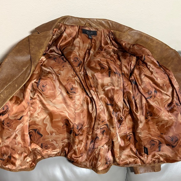 Q.U.E. Brown Leather Women's Jacket - Picture 9 of 10